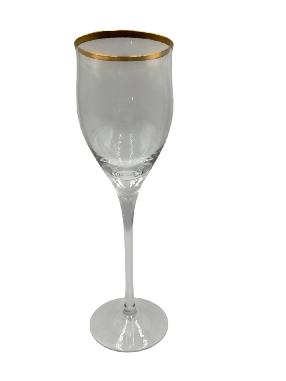 Vintage Wine Glass Gold Rim Crystal Clear Noritake Golden Tribute Design